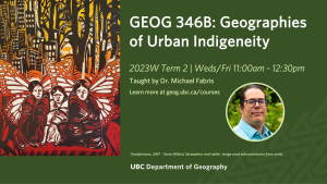Geographies of Urban Indigeneity – GEOG 346B