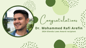 Dr. Mohammed Rafi Arefin receives Glenda Laws Award